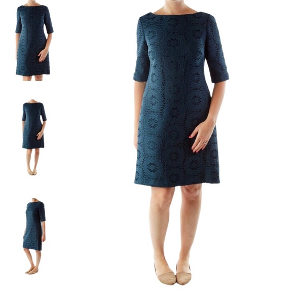 ADRIANNA PAPELL HOT PINK MEDALLION LACE CUTOUT SHIFT DRESS - Picture 16 of 16